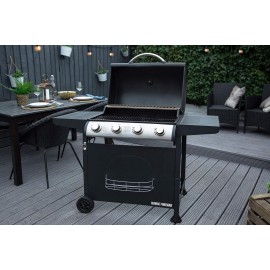 George Foreman 4 Burner Gas BBQ with Automatic Ignition & Integrated T