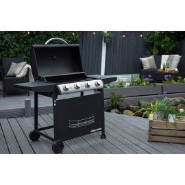 George Foreman 4 Burner Gas BBQ with Automatic Ignition & Integrated T