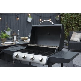 George Foreman 4 Burner Gas BBQ with Automatic Ignition & Integrated T