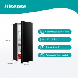 Hisense RR220D4BBE 52cm Freestanding Retro Fridge - 165-litre capacity