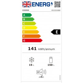 Hisense RR220D4BBE 52cm Freestanding Retro Fridge - 165-litre capacity