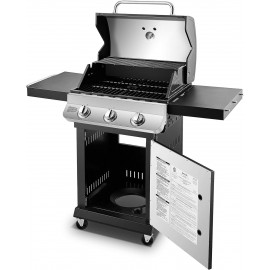 Dyna-Glo DGP397SNP-D Premier 3 Burner Propane Gas Grill, Stainless