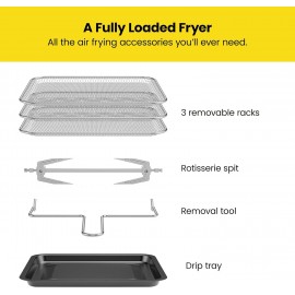CHEFMAN Multifunctional Digital Air Fryer+ Rotisserie, Dehydrator, Con