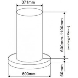 Cookology TUB350SS/A++ Energy A++ Rated 60cm Tubular Island Cooker Ext