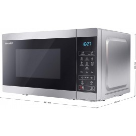 SHARP YC-MS02U-S Compact 20 Litre 800W Digital Microwave, 11 power lev