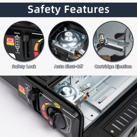 SHINESTAR Dual Fuel Stove with Butane & Propane Compatibility, Portabl