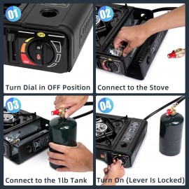 SHINESTAR Dual Fuel Stove with Butane & Propane Compatibility, Portabl