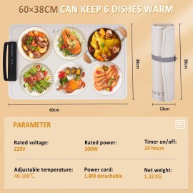 BAOSHISHAN Food Warming Tray 40-100℃ Electric Heat Storage Plate 24H-T