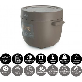 Yum Asia Tsuki Mini Rice Cooker with Shinsei Ceramic Bowl (2.5 cups, 0