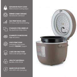 Yum Asia Tsuki Mini Rice Cooker with Shinsei Ceramic Bowl (2.5 cups, 0