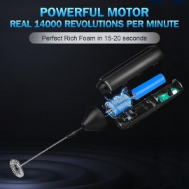 Rechargeable Milk Frother Whisk Handheld with USB-C Cable, Milk Frothe