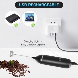 Rechargeable Milk Frother Whisk Handheld with USB-C Cable, Milk Frothe
