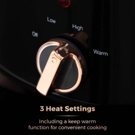 Tower T16018RG 3.5 Litre Stainless Steel Slow Cooker with 3 Heat Setti