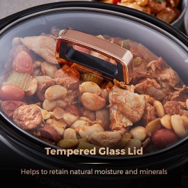 Tower T16018RG 3.5 Litre Stainless Steel Slow Cooker with 3 Heat Setti