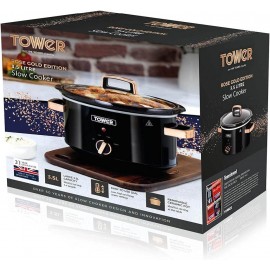 Tower T16018RG 3.5 Litre Stainless Steel Slow Cooker with 3 Heat Setti
