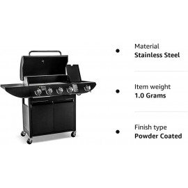 Deluxe 4+1 Gas Burner Grill BBQ Barbecue incl. Side Burner