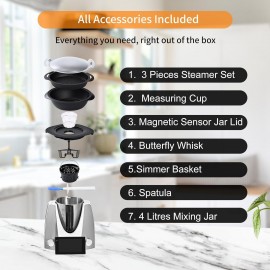 NewKern KE-7001 with Built-in Guided Recipes, Multi-Functional Food Pr