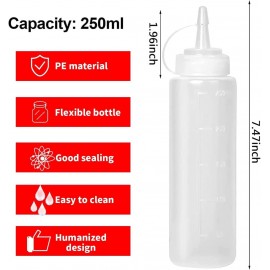 Uskerb BPA-Free Plastic Squeeze Condiment Bottles - Leak-Proof Sauce,