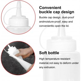 Uskerb BPA-Free Plastic Squeeze Condiment Bottles - Leak-Proof Sauce,