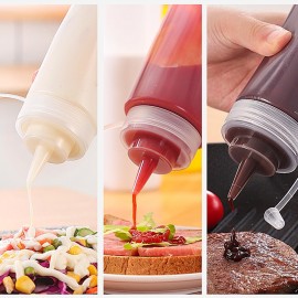 Uskerb BPA-Free Plastic Squeeze Condiment Bottles - Leak-Proof Sauce,
