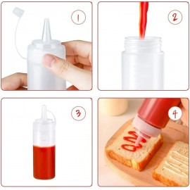 Uskerb BPA-Free Plastic Squeeze Condiment Bottles - Leak-Proof Sauce,
