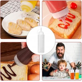 Uskerb BPA-Free Plastic Squeeze Condiment Bottles - Leak-Proof Sauce,