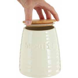 Premier Housewares Biscuit Ceramic Kitchen Storage Jars Cream Cookie J