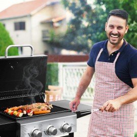 MASTER COOK 3 Burner BBQ Propane Gas Grill, Stainless Steel 30,000 BTU