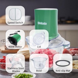 Food Processors with 2 Bowls, 400W Meat Grinder, Food Chopper Electric