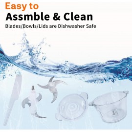 Food Processors with 2 Bowls, 400W Meat Grinder, Food Chopper Electric