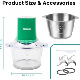 Food Processors with 2 Bowls, 400W Meat Grinder, Food Chopper Electric