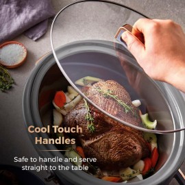 Tower T16043GRY Cavaletto 6.5 Litre Slow Cooker with 3 Heat Settings,