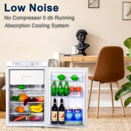 Smad Propane Fridge with Freezer 3 Way LPG/110V/12V RV Refrigerator fo