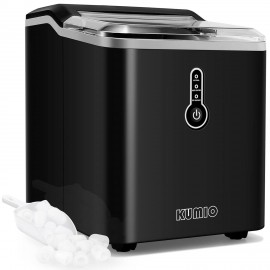 KUMIO Ice Makers Machine Countertop, 12kg/24h, 9 Thick Bullet Ice Read
