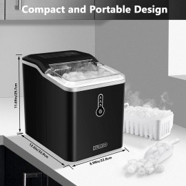 KUMIO Ice Makers Machine Countertop, 12kg/24h, 9 Thick Bullet Ice Read