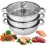 MantraRaj 25cm 3 Tier Stainless Steel Steamer Pot Vegetable, Seafood a
