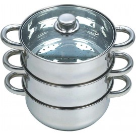 MantraRaj 25cm 3 Tier Stainless Steel Steamer Pot Vegetable, Seafood a