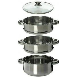 MantraRaj 25cm 3 Tier Stainless Steel Steamer Pot Vegetable, Seafood a