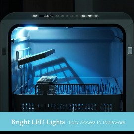 Table Top Dishwasher, Mini Countertop Dishwasher Portable, 6 Programs,