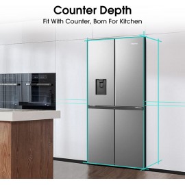 Hisense RQ560N4WCF Freestanding American Fridge Freezer Cross Door, No