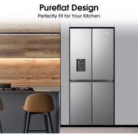 Hisense RQ560N4WCF Freestanding American Fridge Freezer Cross Door, No