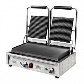 Buffalo Double Ribbed Top Contact Grill
