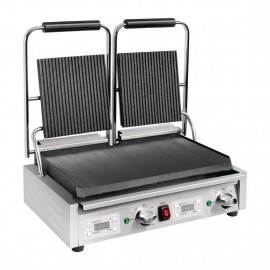 Buffalo Double Ribbed Top Contact Grill