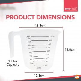 3pk Plastic Measuring Jugs 1 Litre | Plastic Measuring Jug for Kitchen