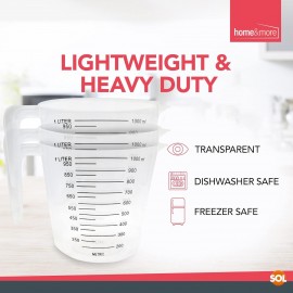 3pk Plastic Measuring Jugs 1 Litre | Plastic Measuring Jug for Kitchen