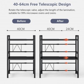 NAIMP 3 Tiers Expandable Microwave Oven Rack with 6 Hooks, Microwave S