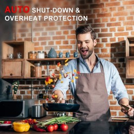 GIONIEN Ceramic Hob 60cm Electric Cooktop Burner, Built in Black Glass