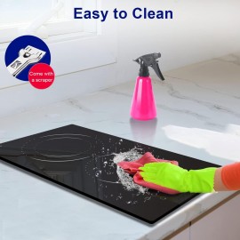 2 Zone Ceramic Hob, Hobsir Built-in Electric Hob 30cm, 3200W, Touch Co