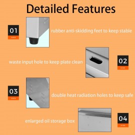 DULNICE Commercial Electric Griddle, 73cm Large Stainless Steel Counte