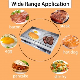 DULNICE Commercial Electric Griddle, 73cm Large Stainless Steel Counte